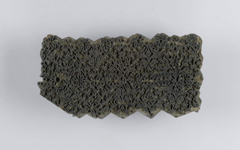 19세기 인도 인쇄용 목판, 티크 조각, 쿠퍼 휴잇 박물관 소장