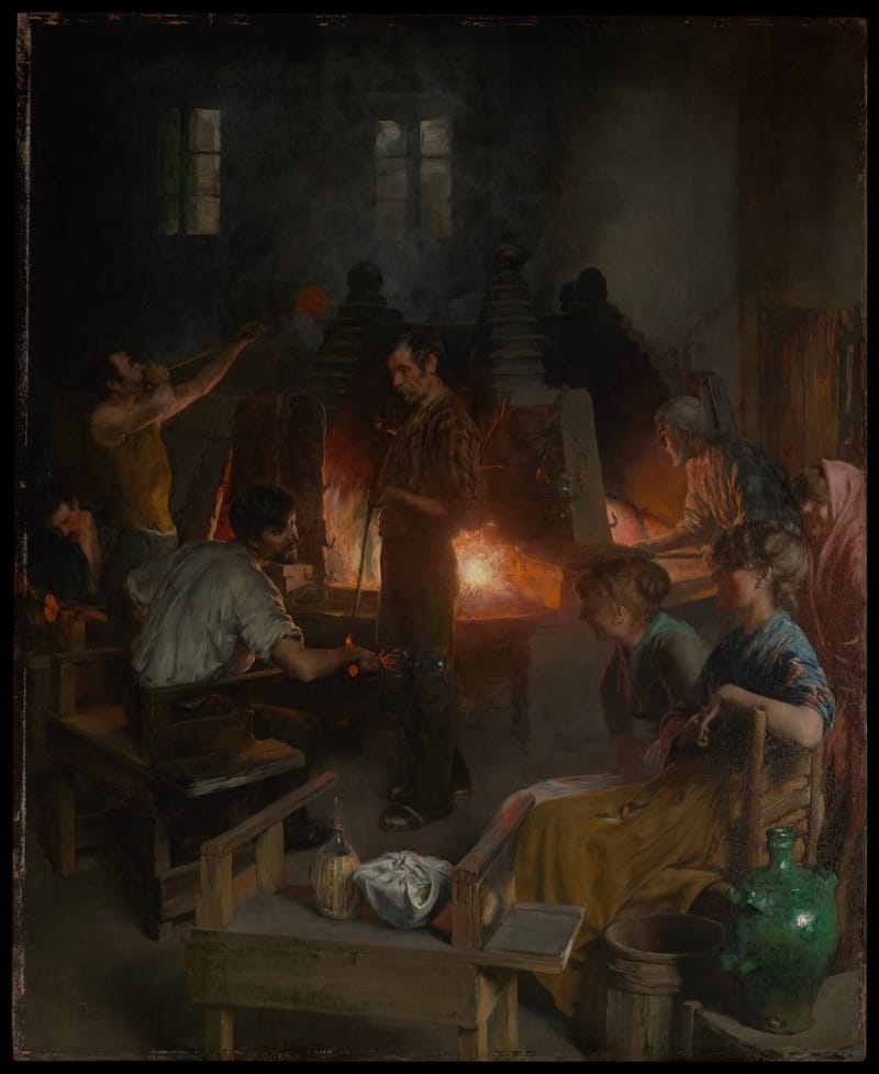 Les souffleurs de verre de Murano, Charles Frederic Ulrich, XIXe siècle
