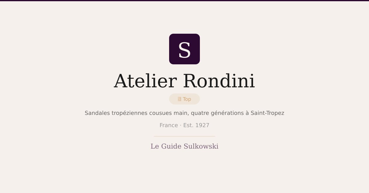 Atelier Rondini — Sandales tropéziennes cousues main, quatre ...