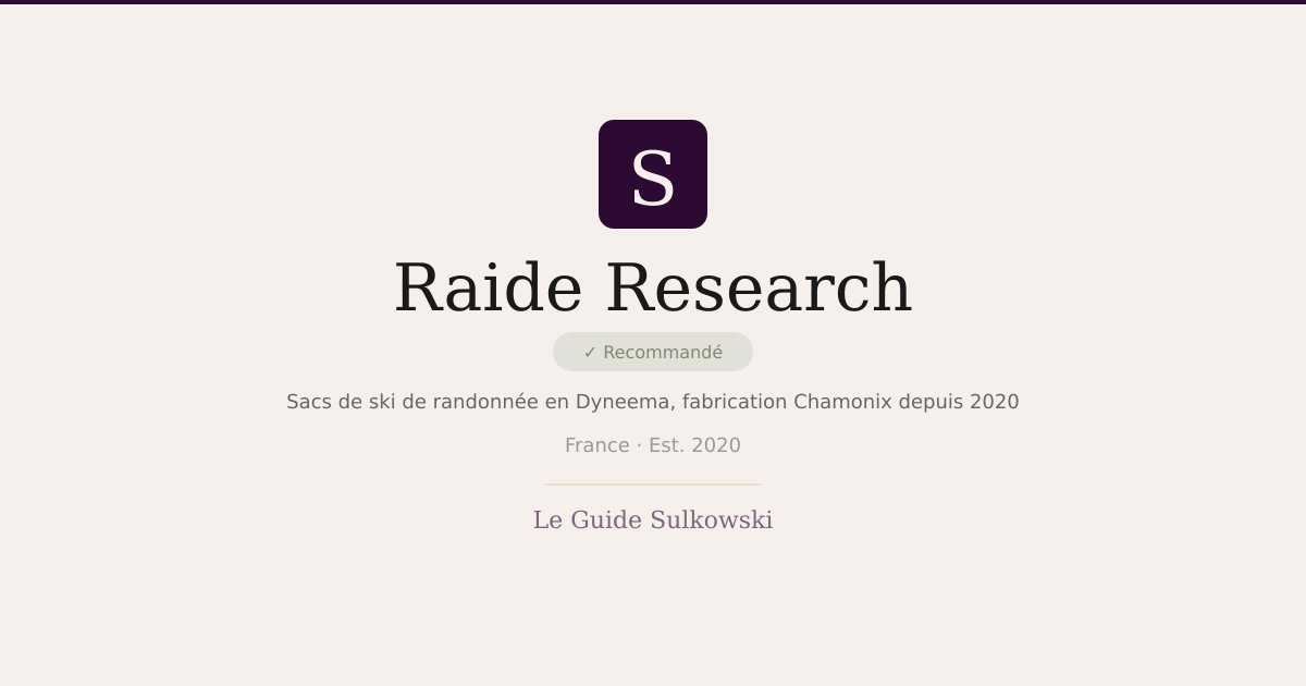 Rraide Raide Research — Sacs de ski de randonnée en Dyneema, fabrication ...